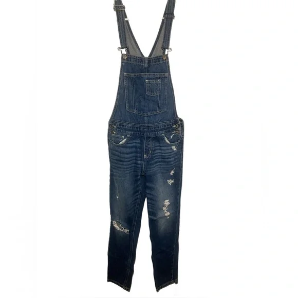 Hollister Women's Blue Denim Overalls - Picture 1 of 3